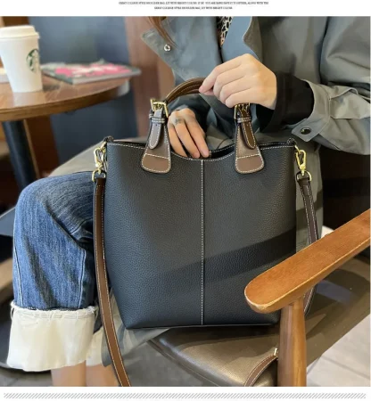 Trendy Chic Bucket Bag - Image 4