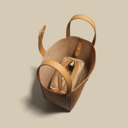 Solid Compact Bucket Bag - Image 6
