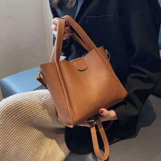 Simple Solid Bucket Bag