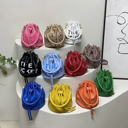 Chic Drawstring Bucket Bag - Image 4