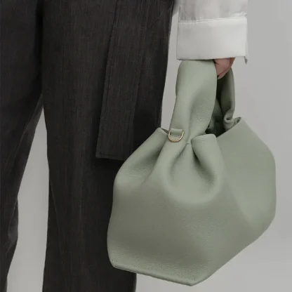 Stylish Solid Bucket Bag - Image 2