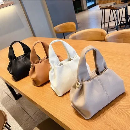 Stylish Solid Bucket Bag - Image 4