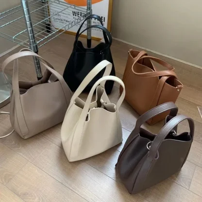 Crossbody Solid Bucket Bag - Image 6