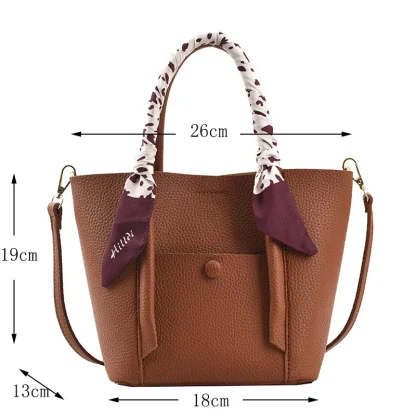 Elegant Scarf Bucket Bag - Image 7
