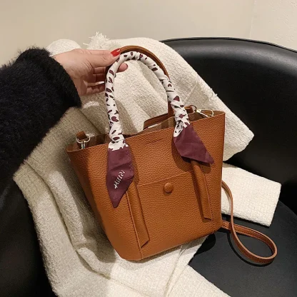Elegant Scarf Bucket Bag