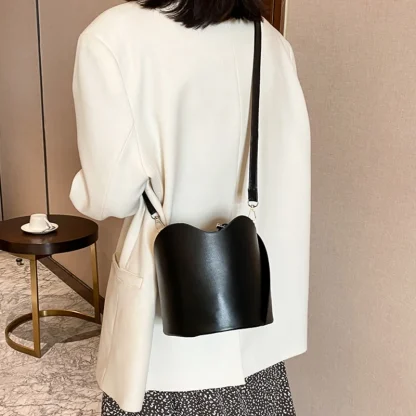 Drawstring Crossbody Bucket Bag - Image 2