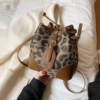 Leopard Design Bucket Bag