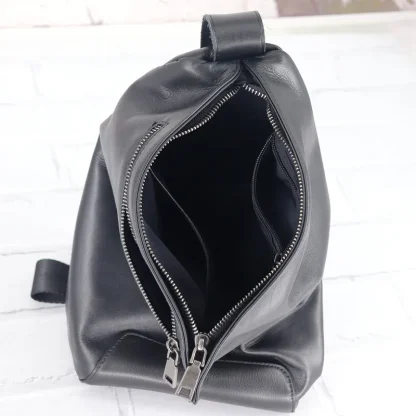Black Messenger Bucket Bag - Image 3