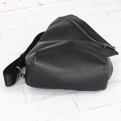 Black Messenger Bucket Bag - Image 4
