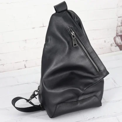 Black Messenger Bucket Bag