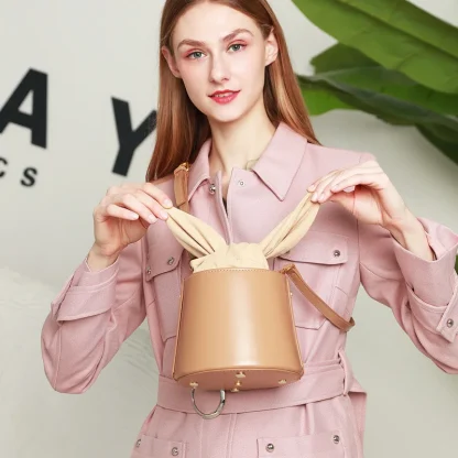 Sleek Crossbody Bucket Bag - Image 4