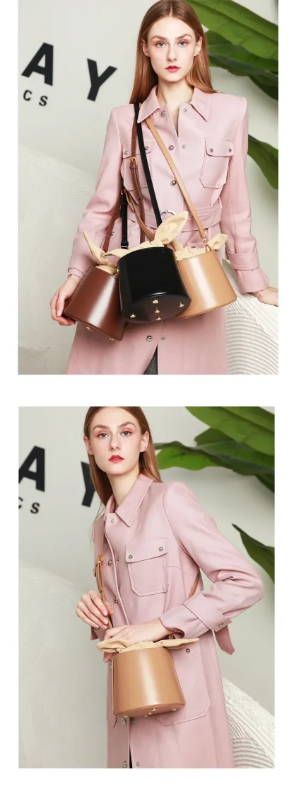 Sleek Crossbody Bucket Bag - Image 5