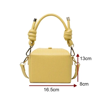 Solid Square Bucket Bag - Image 7
