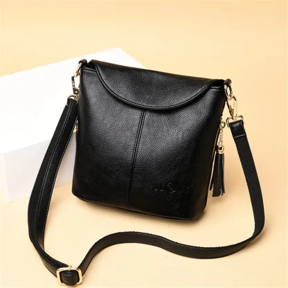 Flap Crossbody Bucket Bag - Image 4
