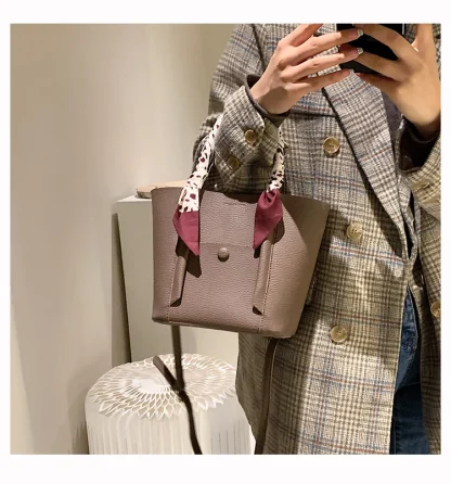 Elegant Scarf Bucket Bag - Image 3