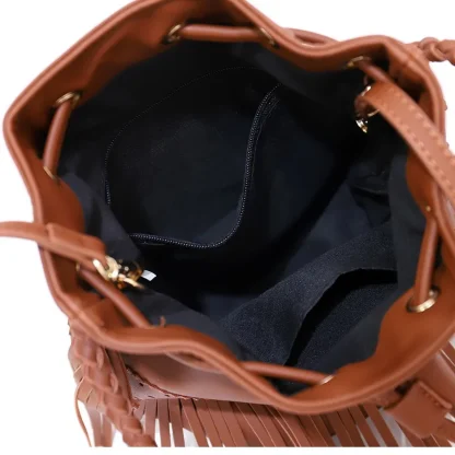 Drawstring Tassel Bucket Bag - Image 6