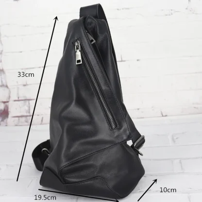 Black Messenger Bucket Bag - Image 7