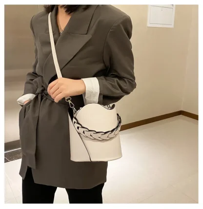 Drawstring Crossbody Bucket Bag - Image 4