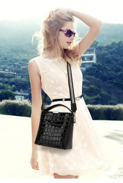 Crossbody Elegance Bucket Bag - Image 3