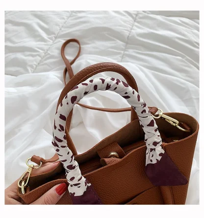 Elegant Scarf Bucket Bag - Image 6
