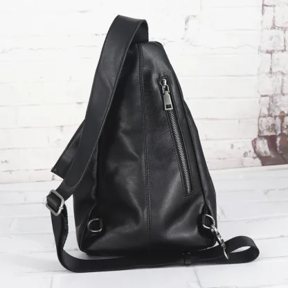 Black Messenger Bucket Bag - Image 5