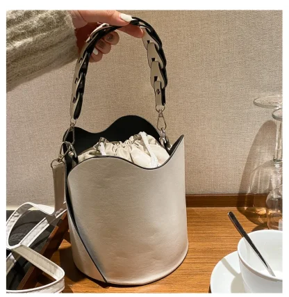 Drawstring Crossbody Bucket Bag - Image 7