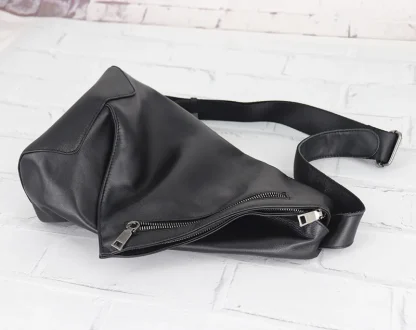 Black Messenger Bucket Bag - Image 6