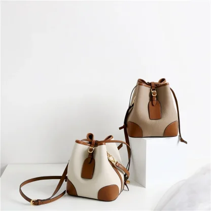 Elegant Drawstring Bucket Bag - Image 2