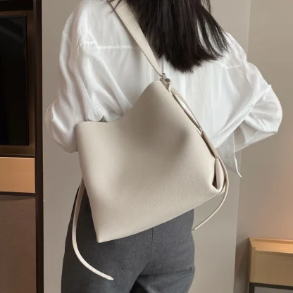 Sleek Solid Bucket Bag