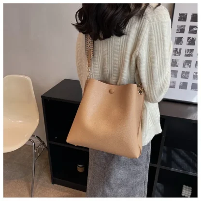 Elegant Crossbody Bucket Bag - Image 7