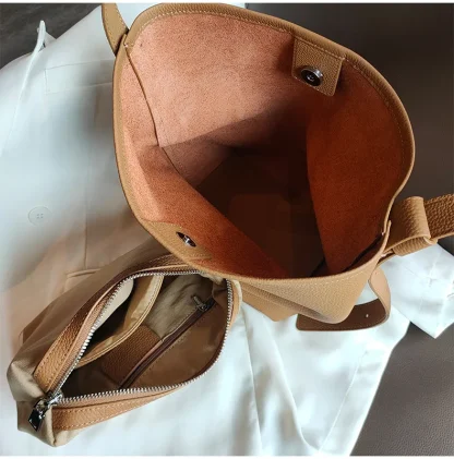 Soft Solid Bucket Bag - Image 7