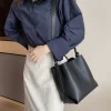 Sleek Solid Bucket Bag - Image 6