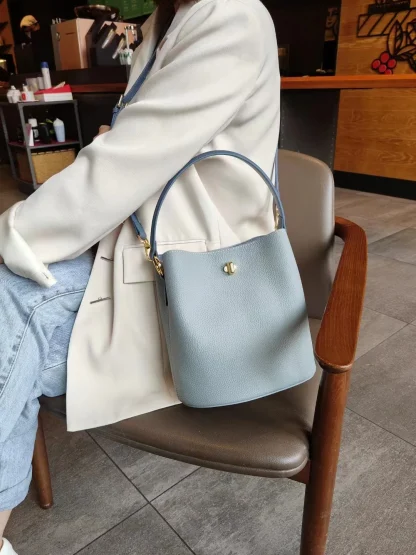 Solid Spacious Bucket Bag - Image 2
