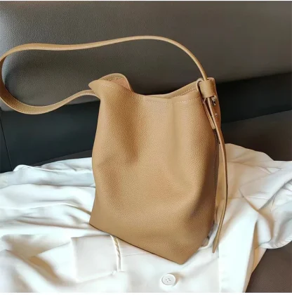 Soft Solid Bucket Bag - Image 5