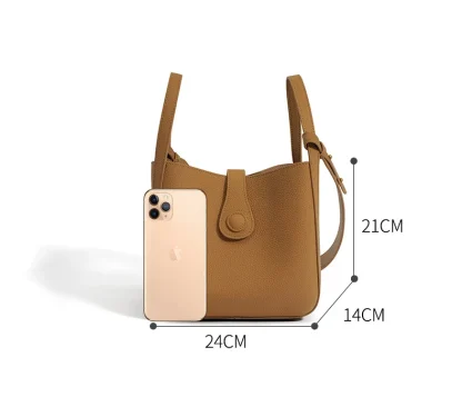 Solid Compact Bucket Bag - Image 7