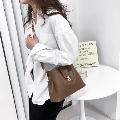 Wide Strap Bucket Bag - Image 5