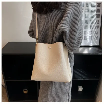 Elegant Crossbody Bucket Bag - Image 6