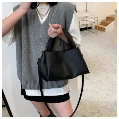 Classic Solid Bucket Bag - Image 5