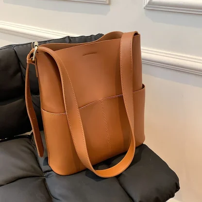 Casual Solid Bucket Bag - Image 6