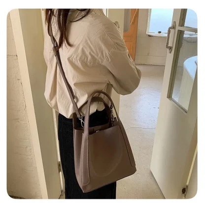 Crossbody Solid Bucket Bag - Image 5