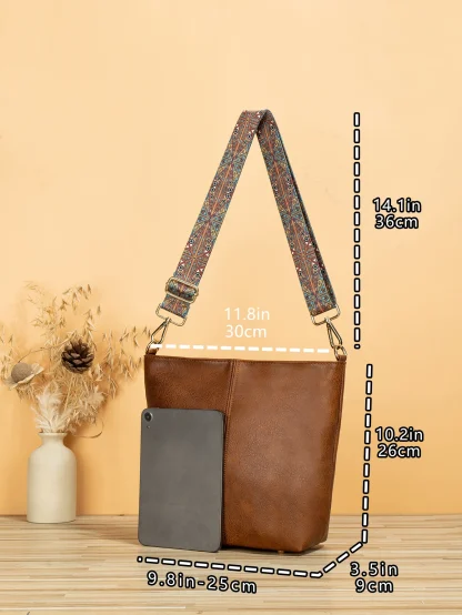Vintage Style Bucket Bag - Image 7
