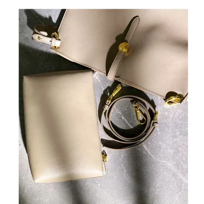 Elegant Solid Bucket Bag - Image 3