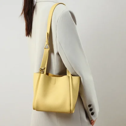 Compact Solid Bucket Bag - Image 3