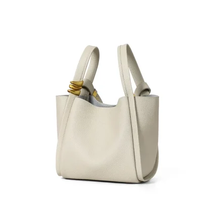 Compact Solid Bucket Bag - Image 5