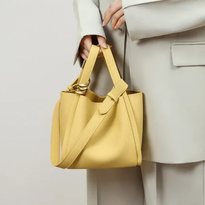 Compact Solid Bucket Bag