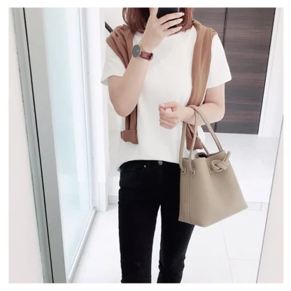 Stylish Drawstring Bucket Bag - Image 3