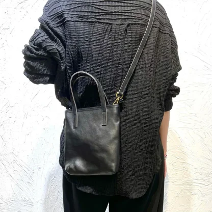 Classic Black Bucket Bag - Image 4